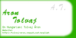 aron tolvaj business card